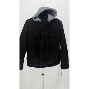 Levi's Sherpa Lined Utility Field Jacket Black Hooded Workwear‎ Men's M NWT $150